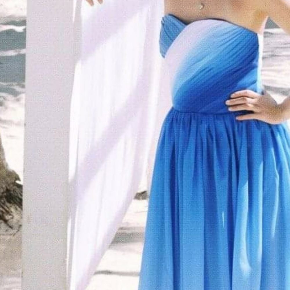 Blue and white ombre flowing dress